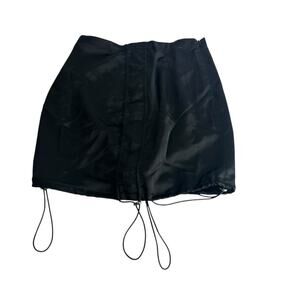 Ruve Black Mini Skirt Drawstring Hem Modern Chic Women’s Size S